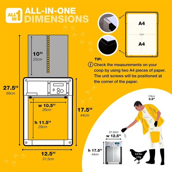 All In One Chicken Coop Door - Chicken Guard