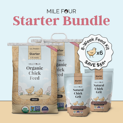 Starter Bundle | 8 Weeks of Organic Feed & Grit for 6 Chicks