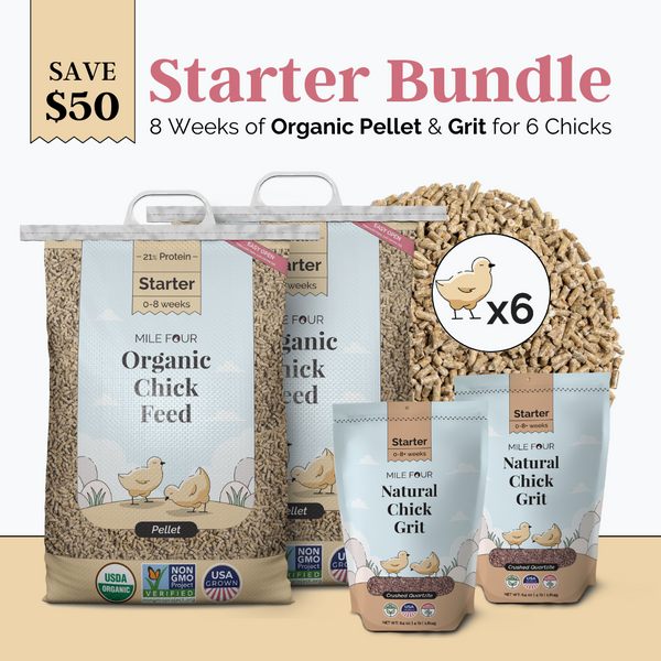 Starter Bundle | 8 Weeks of Organic Feed & Grit for 6 Chicks