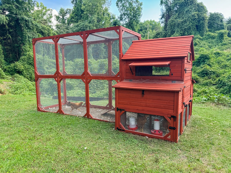 Chicken Coop for 10+ Chickens – Rhode Island Homestead XL Coop with Run Extension