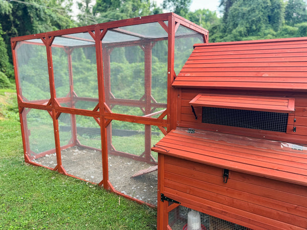 Chicken Coop for 10+ Chickens – Rhode Island Homestead XL Coop with Run Extension