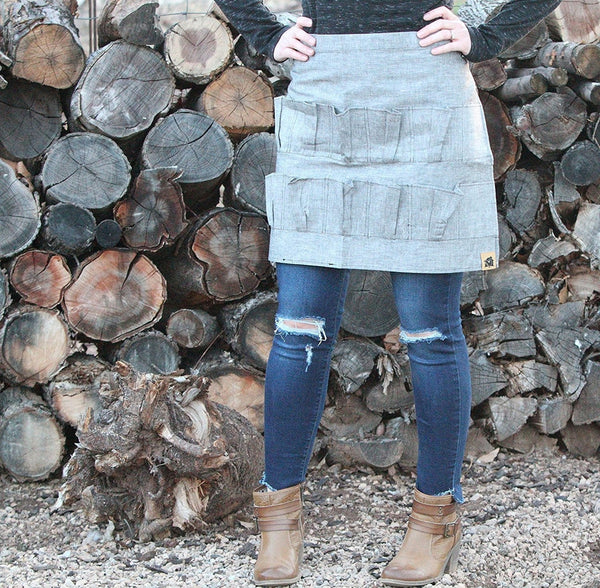 Grey Denim Egg gathering waist Apron!