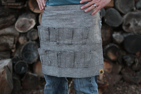 Grey Denim Egg gathering waist Apron!